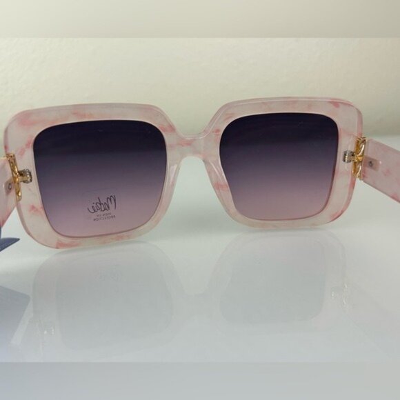Bob Mackie Pink Square Frame Sunglasses Translucent main image 8